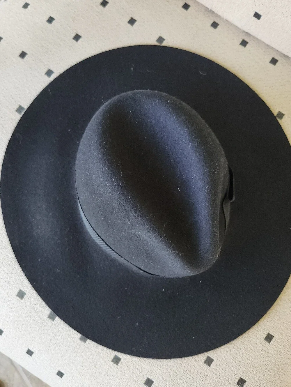 Brixton 100% Wool Black Wide Brim Floppy Fedora Hat Classic Rancher Boho Western